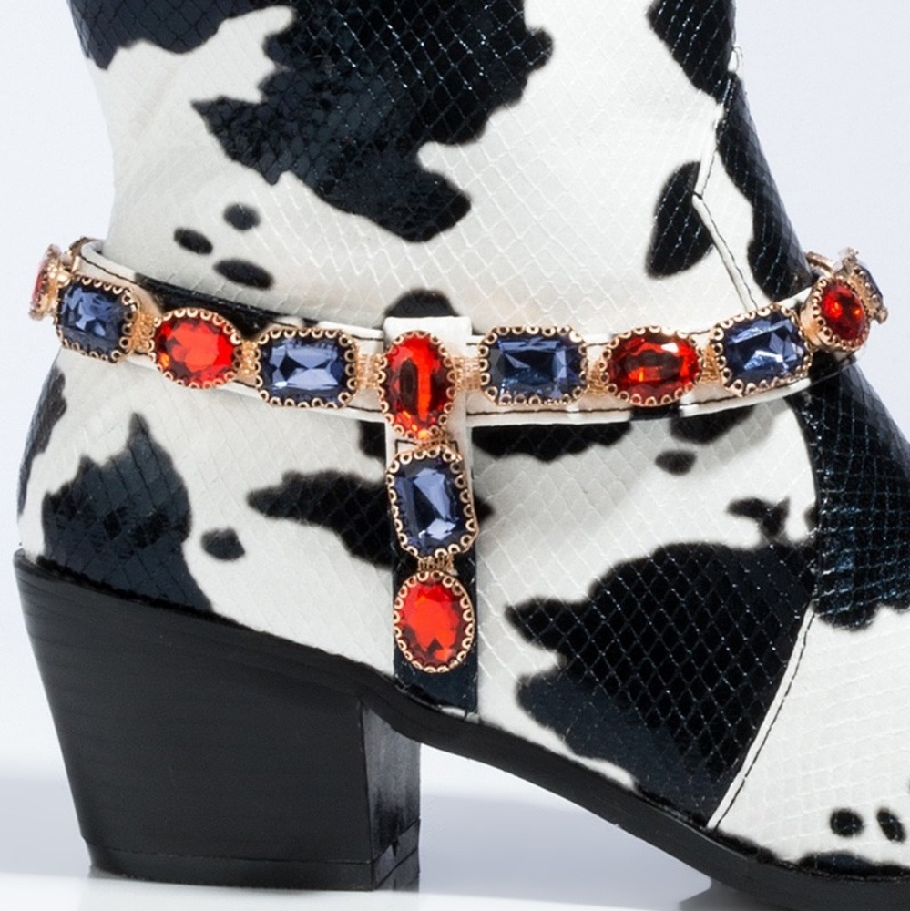 𝙇𝙖𝙨𝙩 𝙎𝙞𝙯 7💎🖤Gemstone Cowgirl Jewel Strap B - Picture 7 of 8